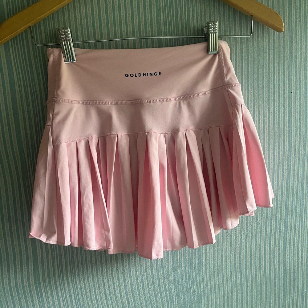 Goldhinge Women's Pink Pleated Mini Skirt